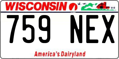 WI license plate 759NEX