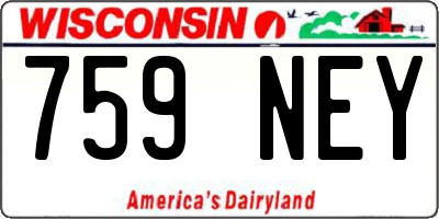 WI license plate 759NEY