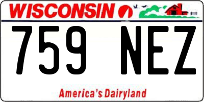 WI license plate 759NEZ