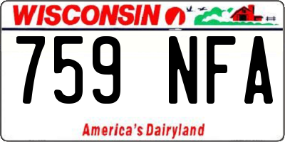 WI license plate 759NFA