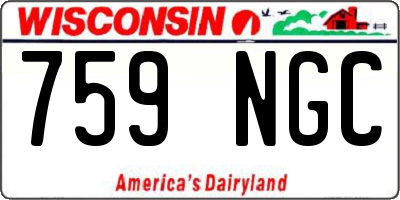 WI license plate 759NGC