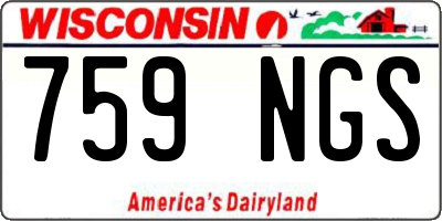 WI license plate 759NGS