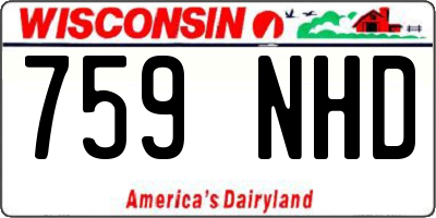 WI license plate 759NHD