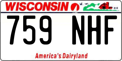 WI license plate 759NHF