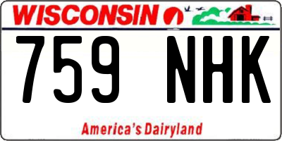 WI license plate 759NHK