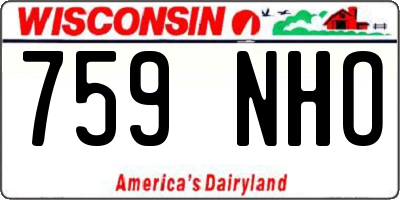 WI license plate 759NHO