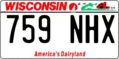 WI license plate 759NHX