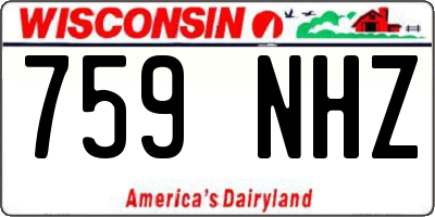 WI license plate 759NHZ