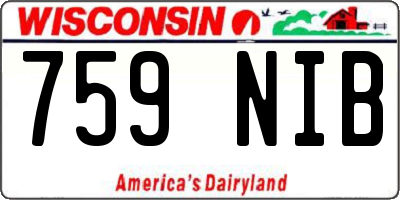 WI license plate 759NIB