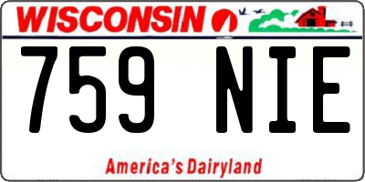 WI license plate 759NIE