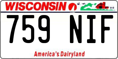 WI license plate 759NIF