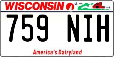 WI license plate 759NIH