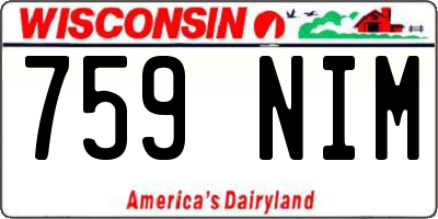 WI license plate 759NIM