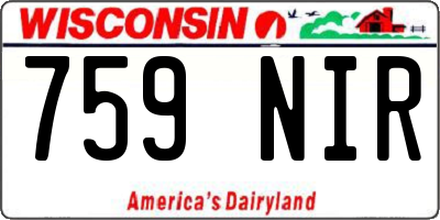 WI license plate 759NIR