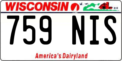 WI license plate 759NIS