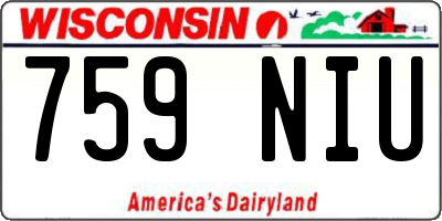 WI license plate 759NIU