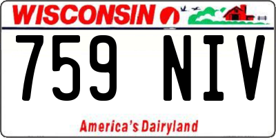 WI license plate 759NIV