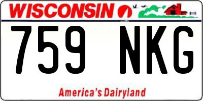 WI license plate 759NKG