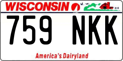 WI license plate 759NKK