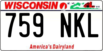 WI license plate 759NKL