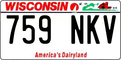 WI license plate 759NKV