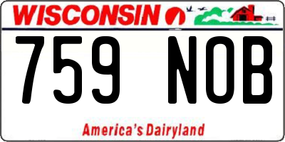 WI license plate 759NOB