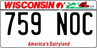 WI license plate 759NOC