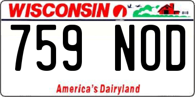 WI license plate 759NOD