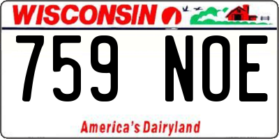 WI license plate 759NOE
