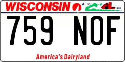 WI license plate 759NOF