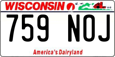 WI license plate 759NOJ