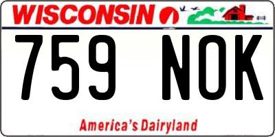 WI license plate 759NOK