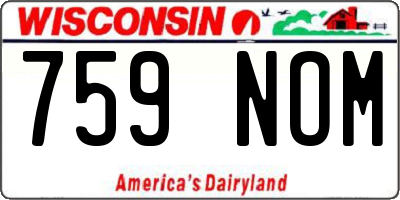 WI license plate 759NOM