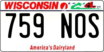 WI license plate 759NOS