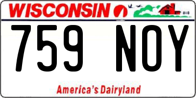 WI license plate 759NOY
