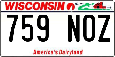 WI license plate 759NOZ