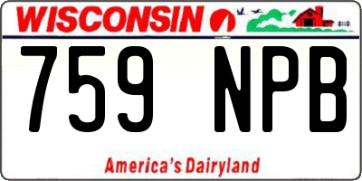 WI license plate 759NPB