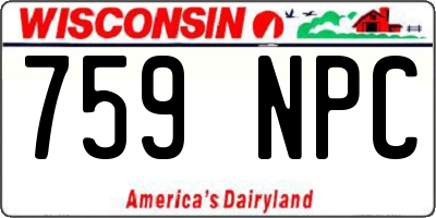 WI license plate 759NPC