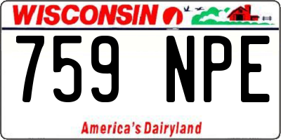 WI license plate 759NPE