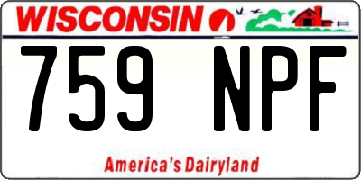 WI license plate 759NPF