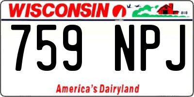 WI license plate 759NPJ