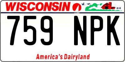 WI license plate 759NPK