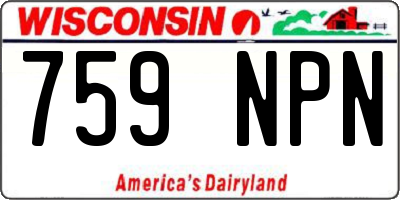 WI license plate 759NPN