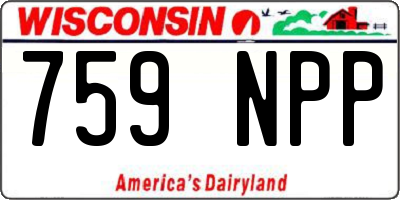 WI license plate 759NPP