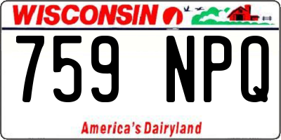 WI license plate 759NPQ