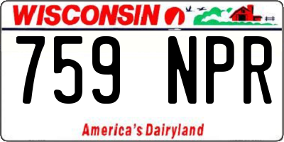 WI license plate 759NPR