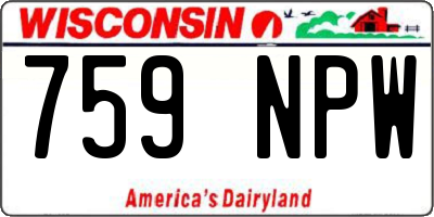 WI license plate 759NPW