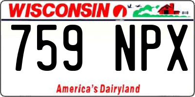 WI license plate 759NPX