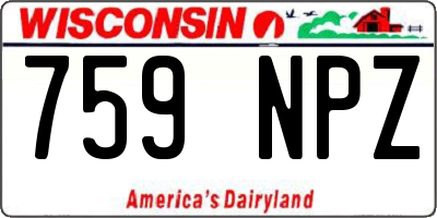 WI license plate 759NPZ