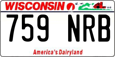 WI license plate 759NRB